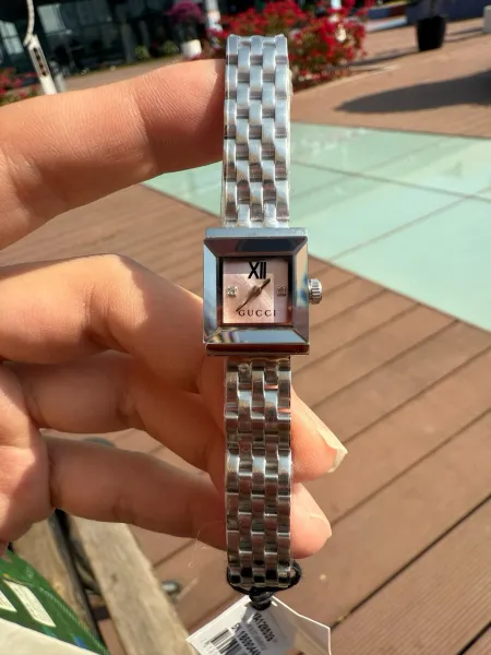 Gucci G-Timeless Square Pink Dial Silver Watch Watches - 12