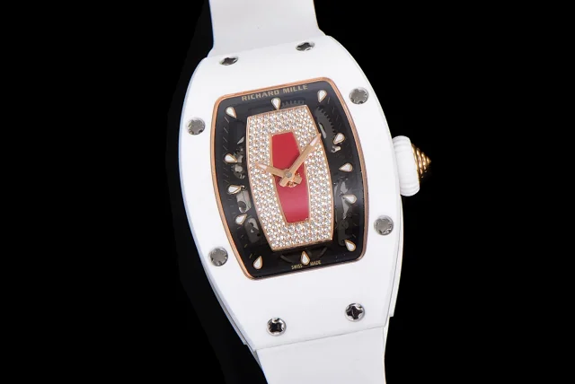Richard Mille Watches Diamond-Set Tonneau Watch with White Strap product detail image 73