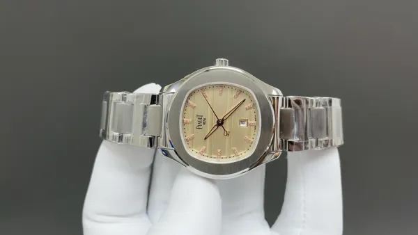 Design Piaget Polo S Silver Dial Rose Gold Hour Markers Mechanical Watch Watches - 21