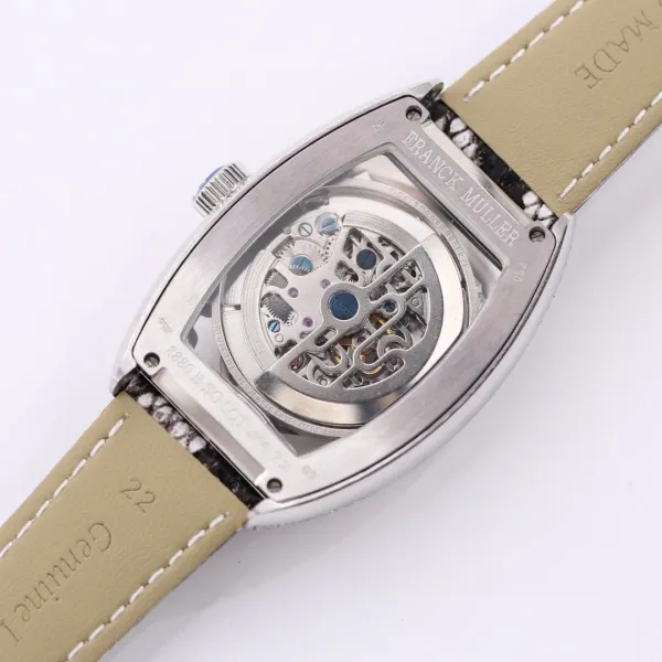 Franck Muller Cintrée Curvex Tourbillon Diamond-Set White Gold Watch with Python Strap Watches - 6