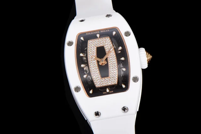 Richard Mille Watches Diamond-Set Tonneau Watch with White Strap product detail image 67