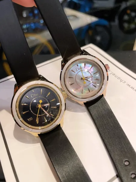 Dior La D de Dior White Strap Black Dial Quartz Watch Watches - 25