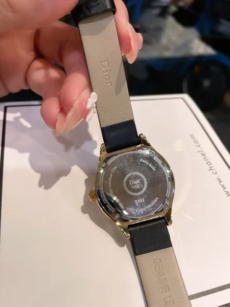 Dior La D de Dior White Strap Black Dial Quartz Watch Watches - 27