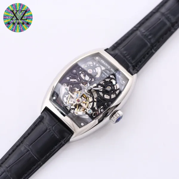 Franck Muller Cintrée Curvex Tourbillon Diamond-Set White Gold Watch with Python Strap Watches - 18