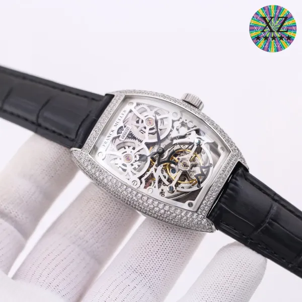 Franck Muller Cintrée Curvex Tourbillon Diamond-Set White Gold Watch with Python Strap Watches - 16