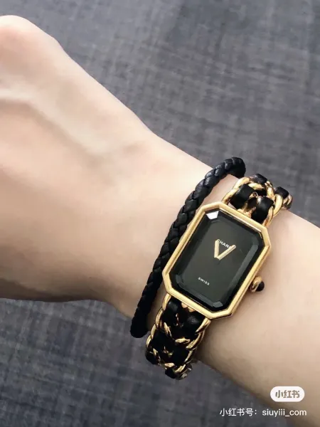 Chanel Premiere Black Gold-Plated Quartz Watch Watches - 24