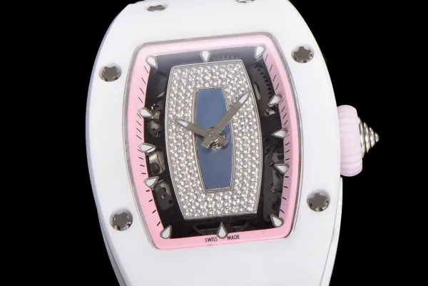 Richard Mille RM 07-01 White Ceramic Pink Diamond Dial Watch Watches - 8