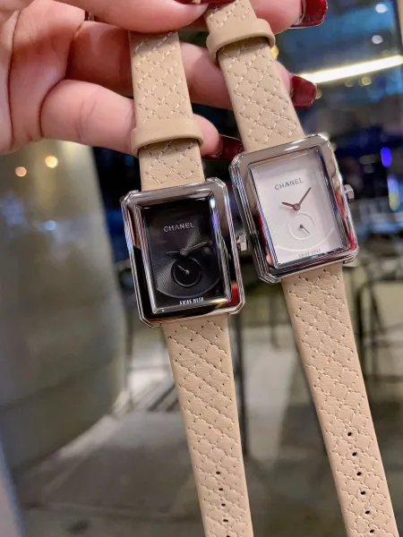Chanel Boyfriend Watch White Dial and Black Dial with Diamond Bezel and Quilted Leather Strap Watches - 2