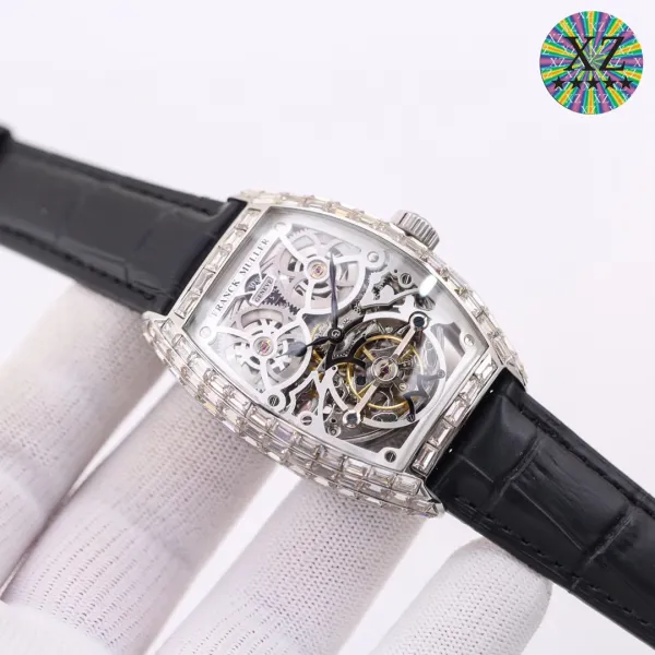 Franck Muller Cintrée Curvex Tourbillon Diamond-Set White Gold Watch with Python Strap Watches - 13