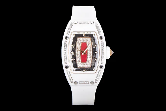 Richard Mille Watches Diamond-Set Tonneau Watch with White Strap product detail image 52