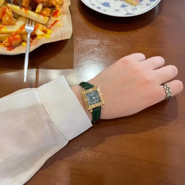 Chanel Première Green Leather Watch with Gold-Tone Case Watches - 5