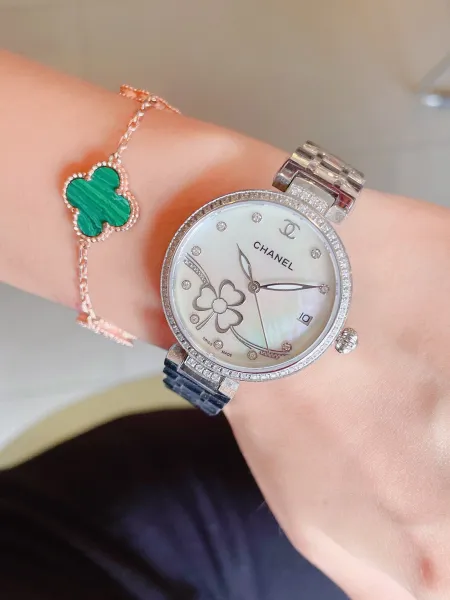 Omega Trésor Automatic Mother-of-Pearl Dial Diamond Bezel Women's Watch Watches - 29