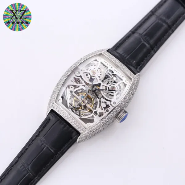 Franck Muller Cintrée Curvex Tourbillon Diamond-Set White Gold Watch with Python Strap Watches - 12