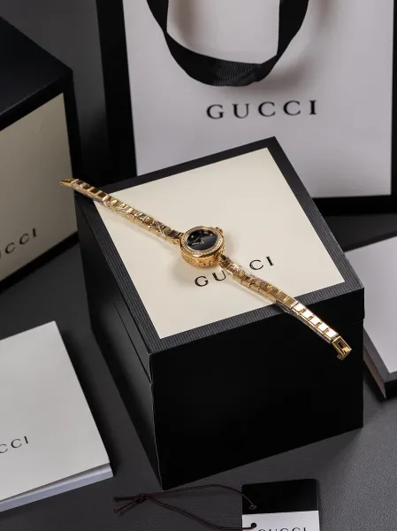 Gucci G-Timeless Mini Black Dial Gold-Tone Diamond-Set Watch Watches - 31