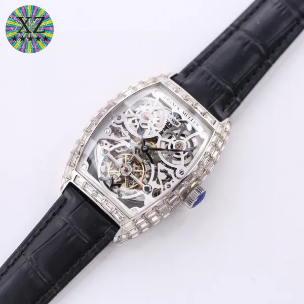 Franck Muller Cintrée Curvex Tourbillon Diamond-Set White Gold Watch with Python Strap Watches - 14