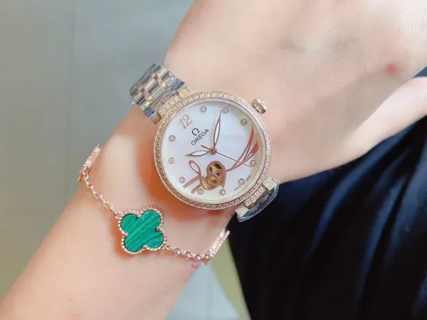 Omega Trésor Automatic Mother-of-Pearl Dial Diamond Bezel Women's Watch Watches - 15