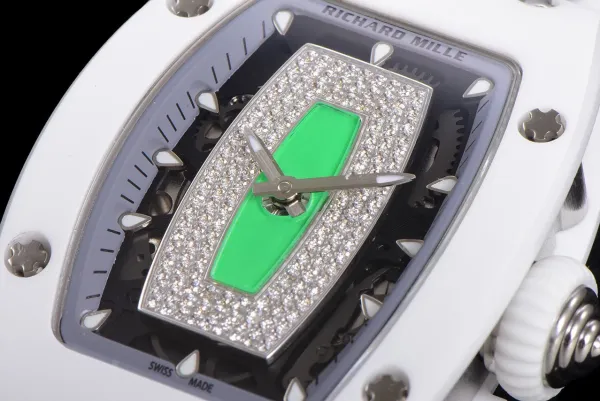 Richard Mille RM 07-01 White Ceramic Pink Diamond Dial Watch Watches - 36