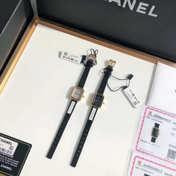 Chanel Première Watch Black Leather Gold-Tone Case Watch Watches - 17