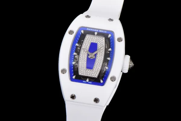 Richard Mille RM 07-01 White Ceramic Pink Diamond Dial Watch Watches - 18