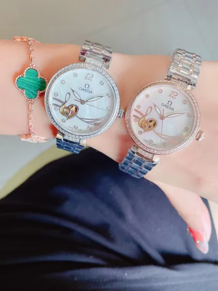 Omega Trésor Automatic Mother-of-Pearl Dial Diamond Bezel Women's Watch Watches - 12