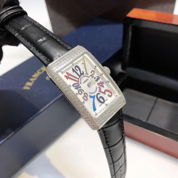 Franck Muller Vanguard Diamond-Set Rose Gold Watch with Black Alligator Strap Watches - 27
