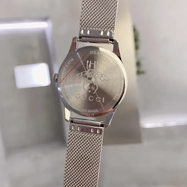 Gucci G-Timeless Red Dial Mesh Strap Watch Watches - 6
