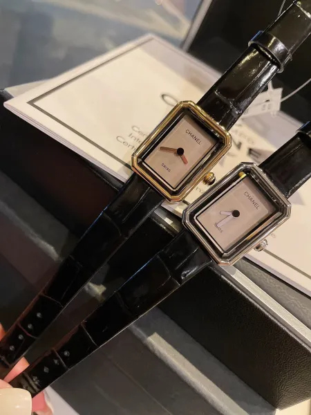 Chanel Première Watch Black Alligator Strap Quartz Watch Watches - 19