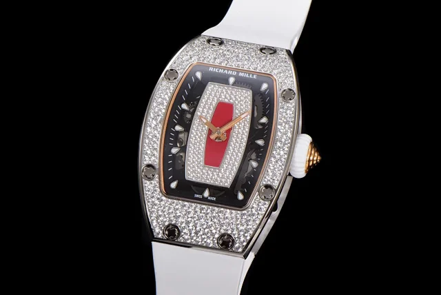 Richard Mille Watches Diamond-Set Tonneau Watch with White Strap product detail image 20
