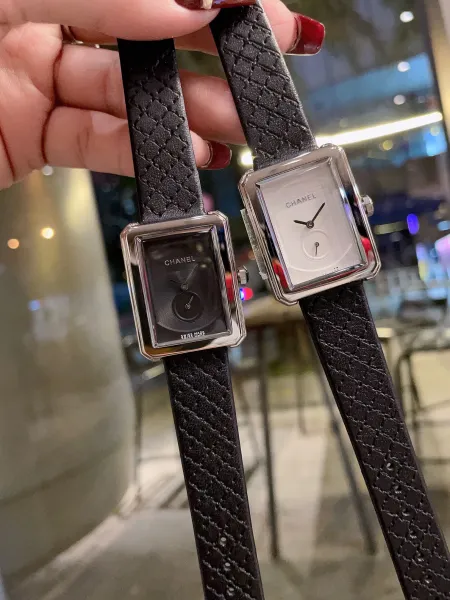 Chanel Boyfriend Watch White Dial and Black Dial with Diamond Bezel and Quilted Leather Strap Watches - 52
