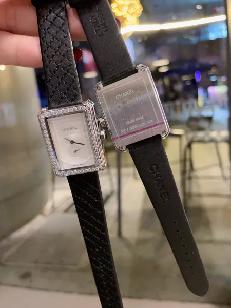Chanel Boyfriend Watch White Dial and Black Dial with Diamond Bezel and Quilted Leather Strap Watches - 38