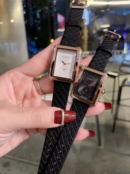 Chanel Boyfriend Watch White Dial and Black Dial with Diamond Bezel and Quilted Leather Strap Watches - 47