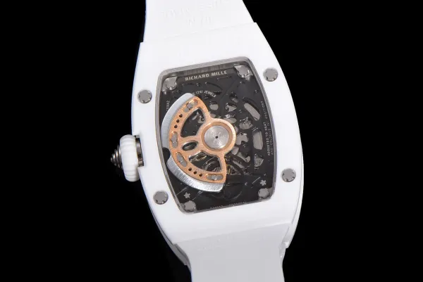 Richard Mille RM 07-01 White Ceramic Pink Diamond Dial Watch Watches - 43