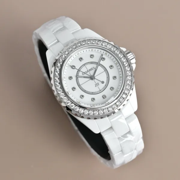 Chanel J12 Automatic White Ceramic Diamond Bezel Watch Watches - 57