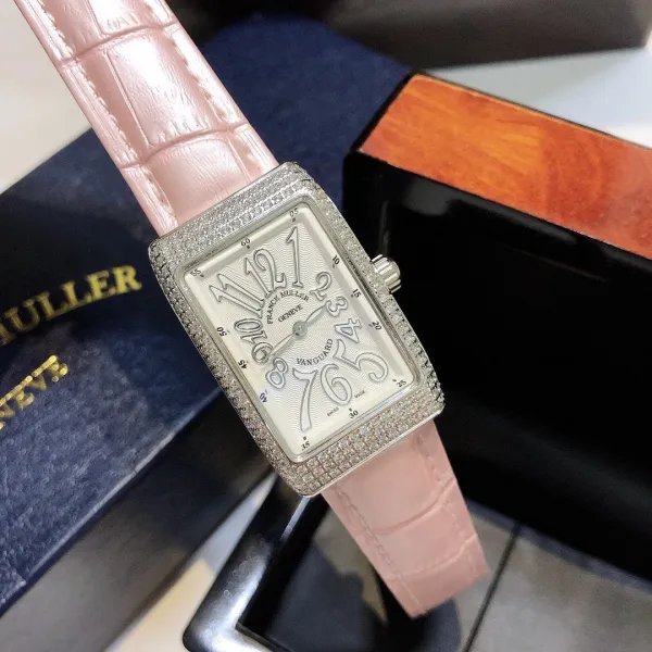 Franck Muller Vanguard Diamond-Set Rose Gold Watch with Black Alligator Strap Watches - 14
