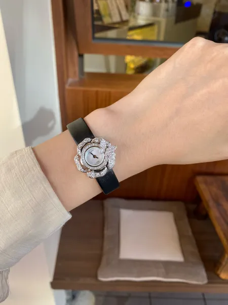 Chanel Premiere Bow Watch Black Dial Diamond-Encrusted Silver-Tone Watch Watches - 11