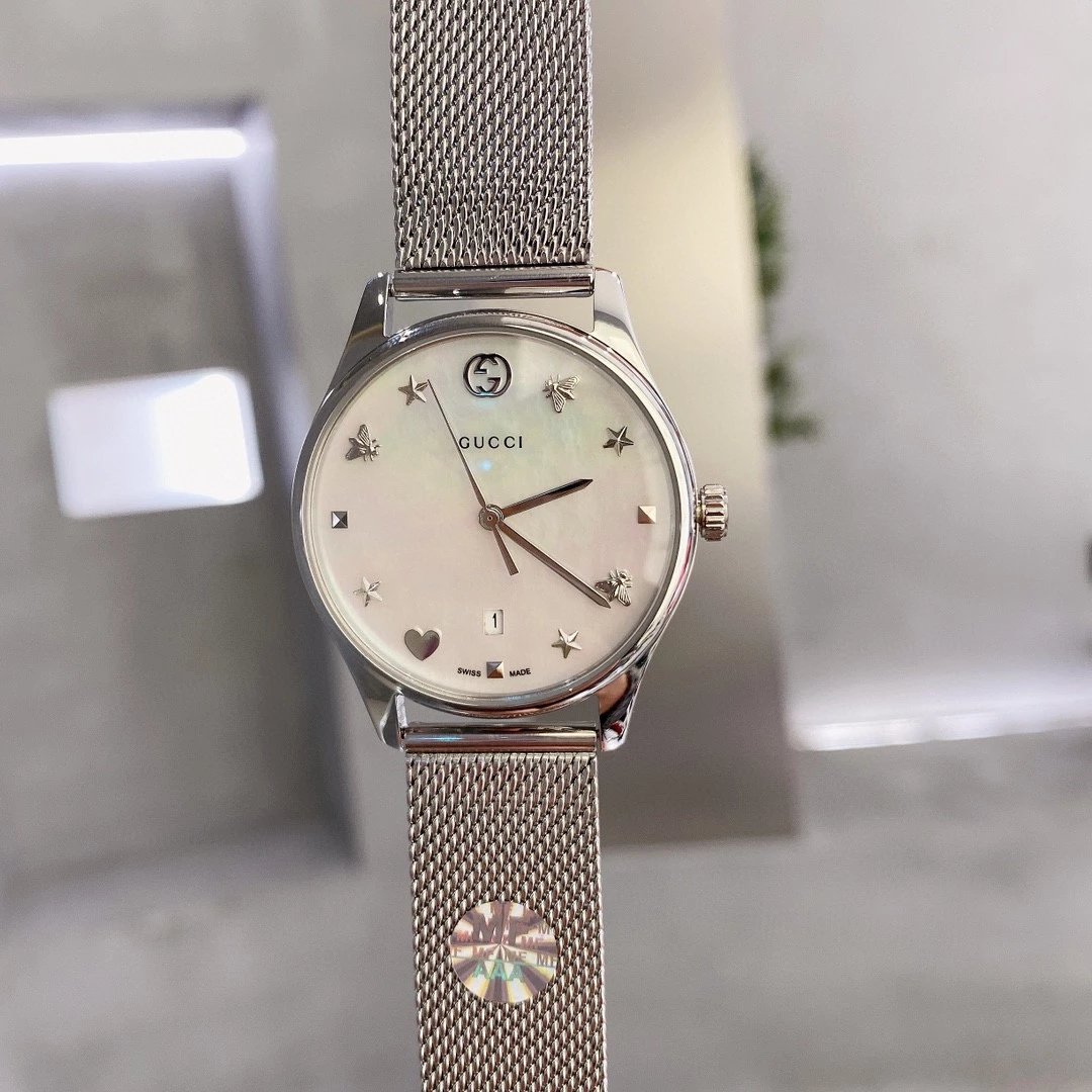 Gucci Silver Mesh Dial Watch
