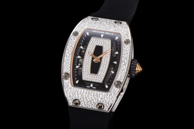 Richard Mille Watches Diamond-Set Tonneau Watch with White Strap product detail image 36