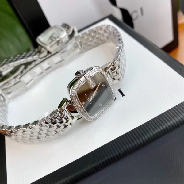 Gucci G-Gucci Square Black Dial Gold-Tone Diamond-Set Watch Watches - 16