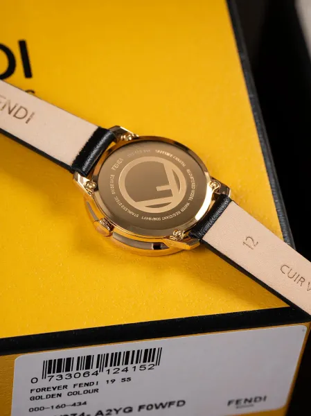 Fendi FF Logo Chronograph Rose Gold and Silver Watch Watches - 28