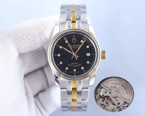 Design Tudor Geneve Classic Silver Dial Diamond Hour Markers Mechanical Watch Watches - 18