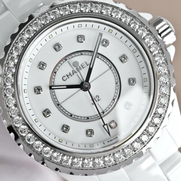 Chanel J12 Automatic White Ceramic Diamond Bezel Watch Watches - 60