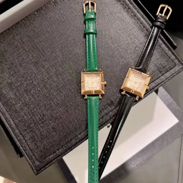 Chanel Première Green Leather Watch with Gold-Tone Case Watches - 12