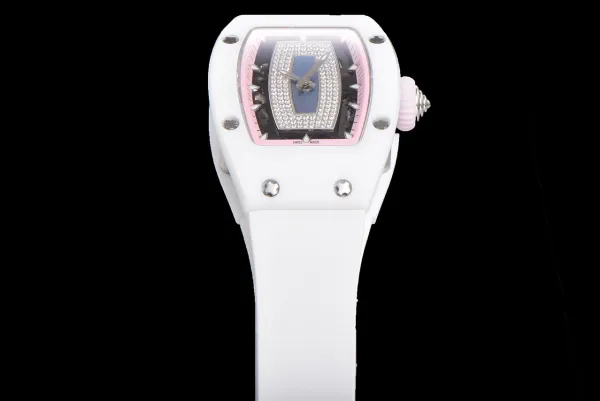 Richard Mille RM 07-01 White Ceramic Pink Diamond Dial Watch Watches - 3