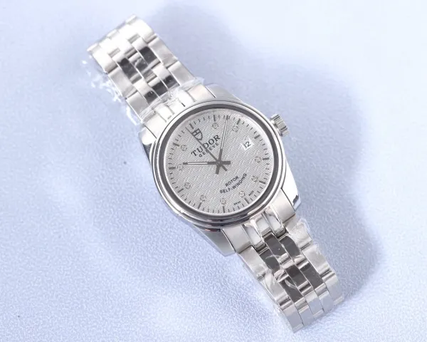 Design Tudor Geneve Classic Silver Dial Diamond Hour Markers Mechanical Watch Watches - 7