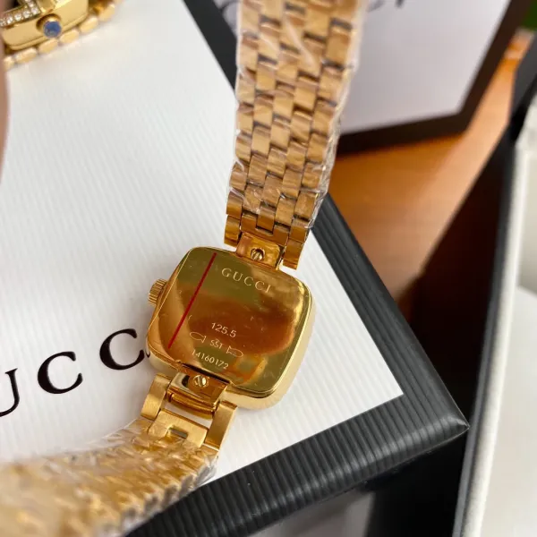 Gucci G-Gucci Square Black Dial Gold-Tone Diamond-Set Watch Watches - 9