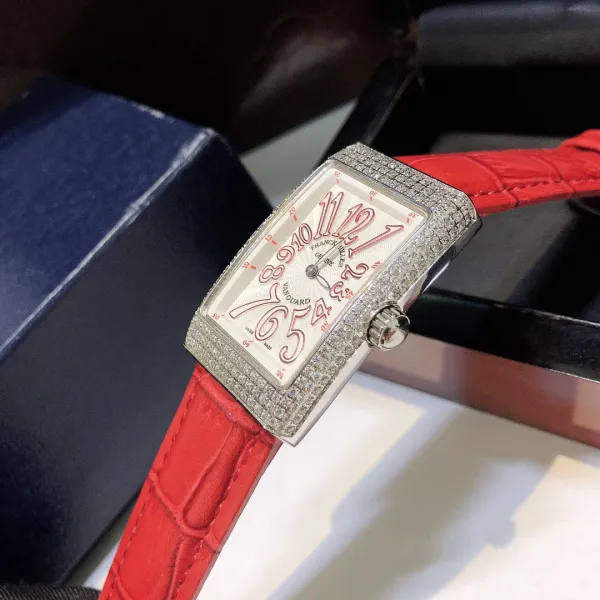Franck Muller Vanguard Diamond-Set Rose Gold Watch with Black Alligator Strap Watches - 8