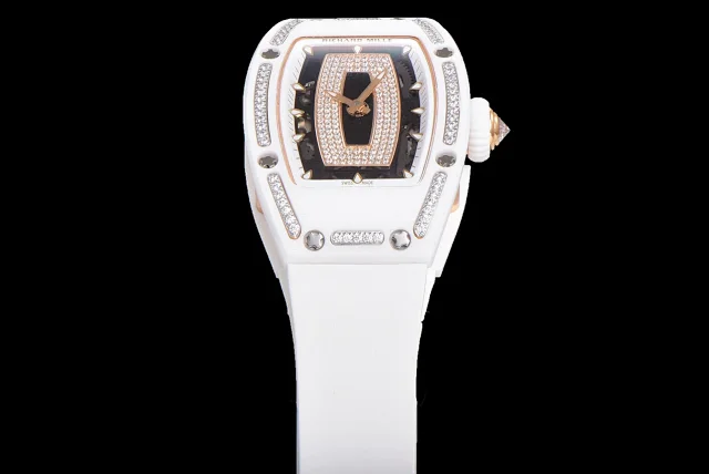 Richard Mille Watches Diamond-Set Tonneau Watch with White Strap product detail image 24