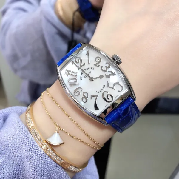 Franck Muller Curvex Blue Alligator Strap Mechanical Watch Watches - 64