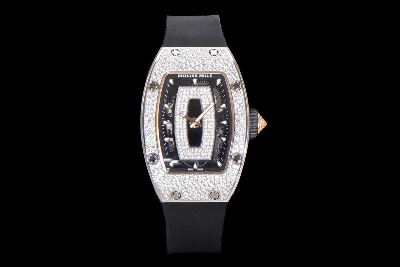 Richard Mille Watches Diamond-Set Tonneau Watch with White Strap image 10
