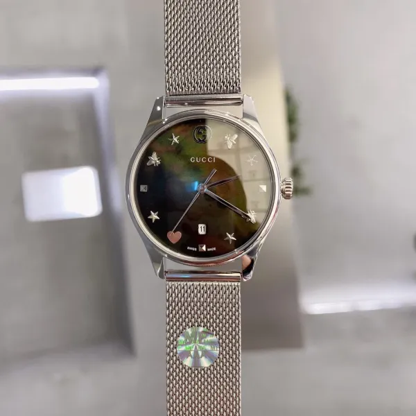 Gucci G-Timeless Red Dial Mesh Strap Watch Watches - 4